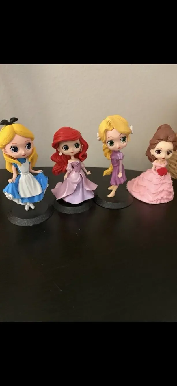 Disney Characters Firgues Lot Of 4 Alice, Ariel, Rapunzel and Belle